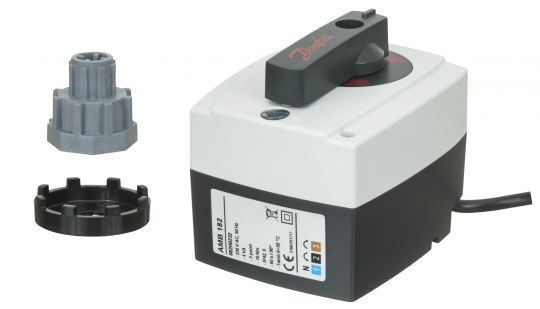 Danfoss 082H0240 - Электрический привод для поворотных клапанов HRB,HRE,HFE тип AMB 182 с импульсным сигналом управления, 15 НМ 230 Вольт , скорость перемещения - 240 секунд на 90°, с концевым выключателем