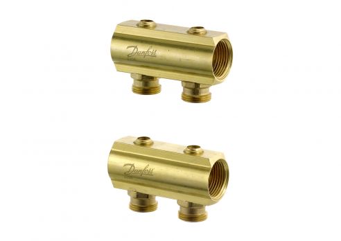 Danfoss 088U0551 - Распределительный коллектор типа FHF с запорным вентилем, конфигурация 11+11
