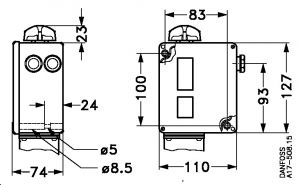 Danfoss 017-519166 - Реле давления RT112, диапазон давлений 0,1-1,1 бар, дифференциал 0,07-0,16 бар, G3/8